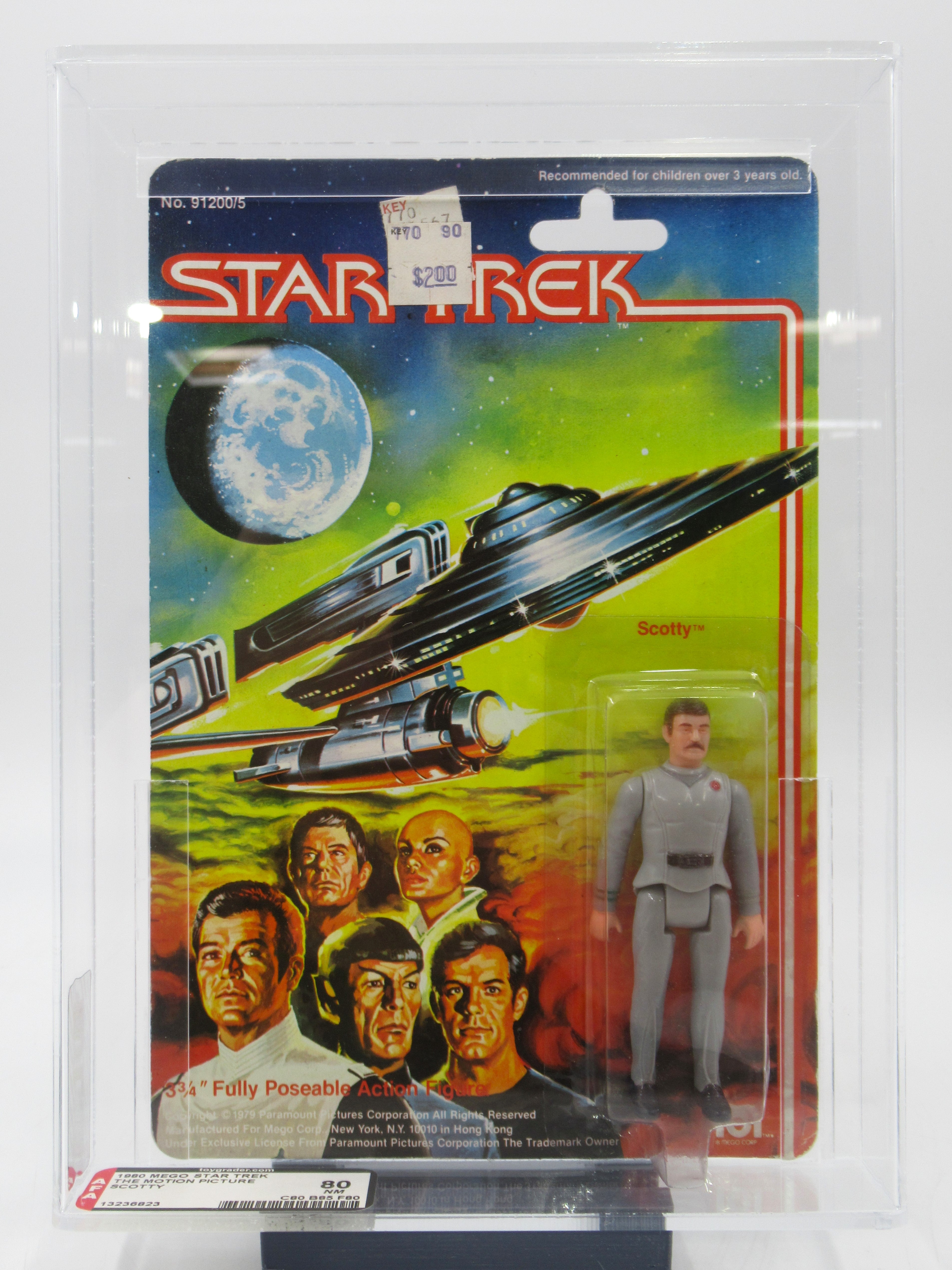 STAR TREK Scotty Graded Action Figure (AFA 80 NM) - Mego Corp. (1980) Vintage Toy